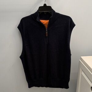 Orvis Men's Navy Zip-Up Sweater Vest
